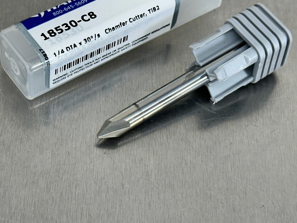 Harvey 30° Carbide Chamfer Cutter 1/4" Shank 3 Flute 18530-C8