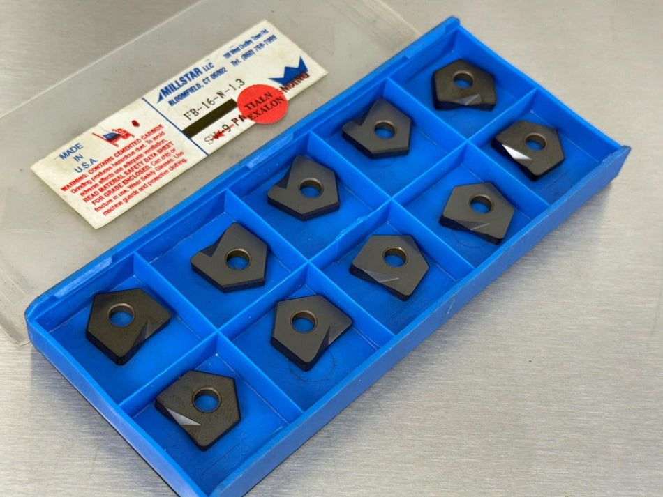 Millstar FB-16-N-1.3 Carbide Insert TIALN Exalon (Pack of 10)