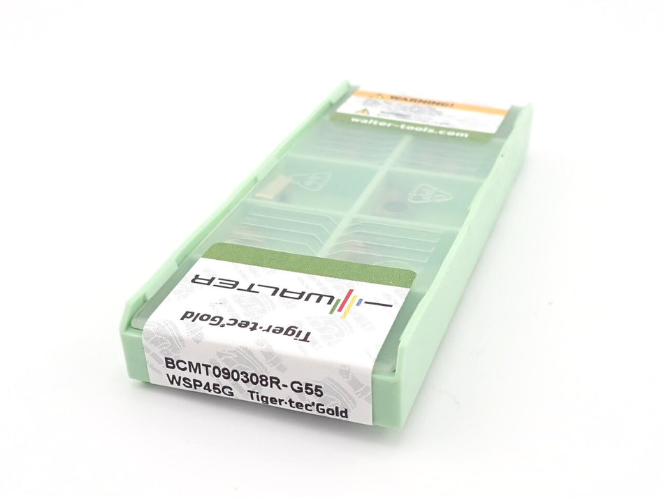 Walter BCMT090308R-G55 WSP45G Carbide Insert Tiger-tec (Pack of 10)