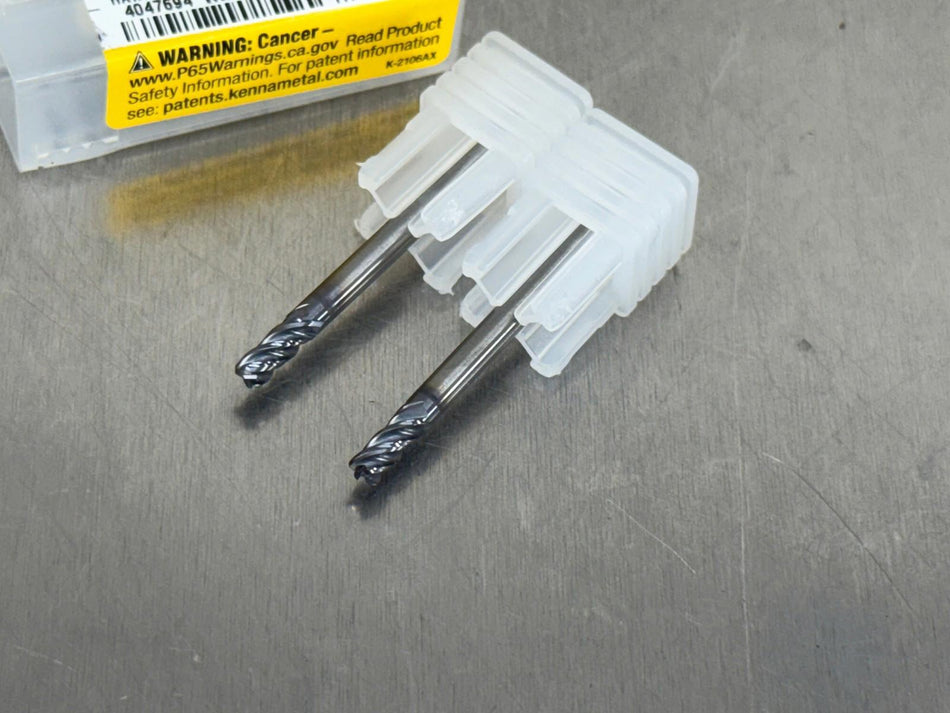 Kennametal HPHV125S4025CH 1/8" Carbide End Mill HARVI 4047694 (Qty. 2)