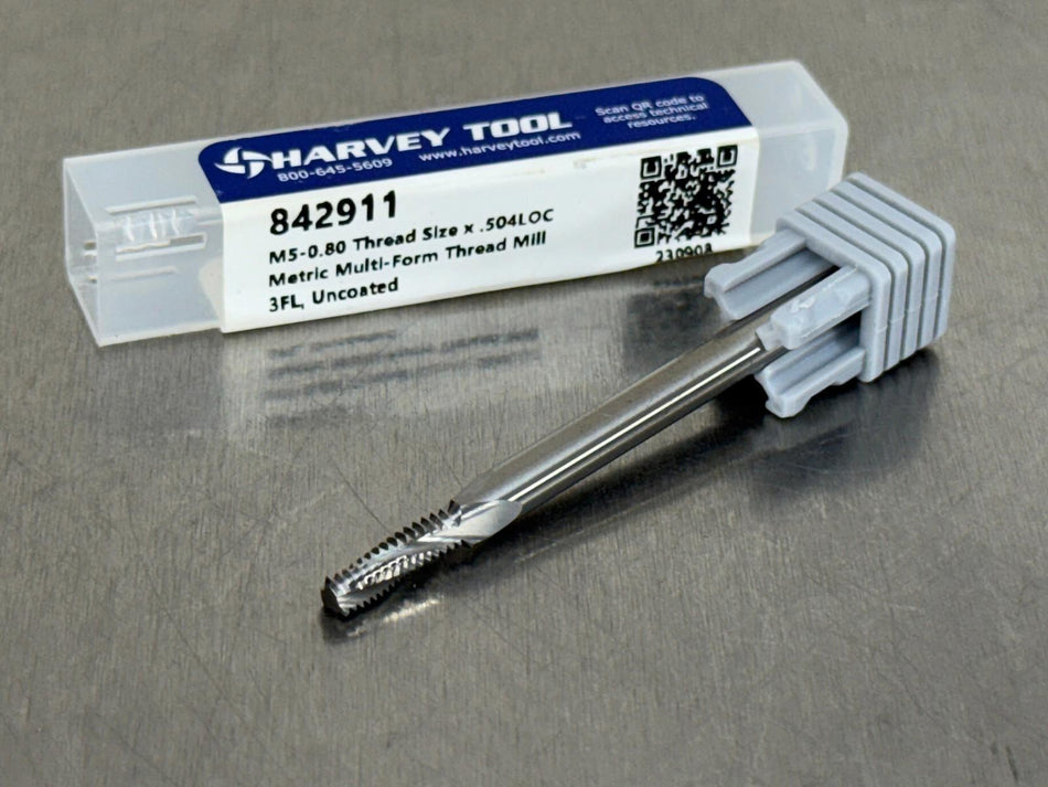 Harvey M5-0.80 Carbide Thread Mill Multi-Form Metric Long Flute 842911