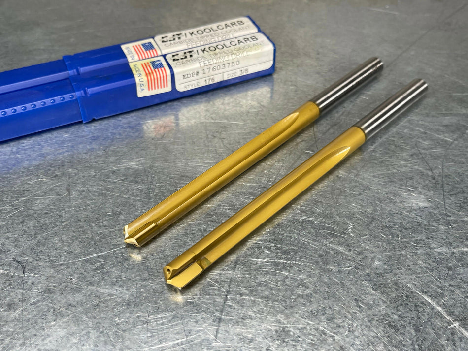 (2) CJT Koolcarb 7/16" Carbide Tip Drills, Coolant Thru 6-15/32" OAL 17603750