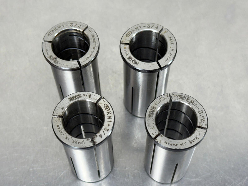 Nikken KM Collet Sleeve 3/4" ID x 1" OD Hydraulic Milling Chuck KM1-3/4 (4 pcs)