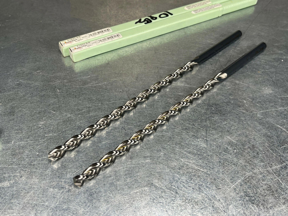 (2) Walter Titex 8.6mm Drill Bit Parabolic HSS Extra Length 250mm A1622-8.6
