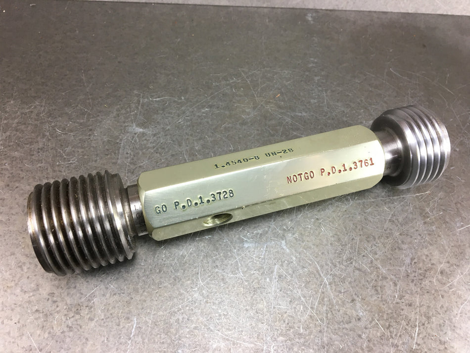 Southern 1.4540-8 UN-2B Thread Plug Gage GO PD: 1.3728 NOGO PD: 1.3761