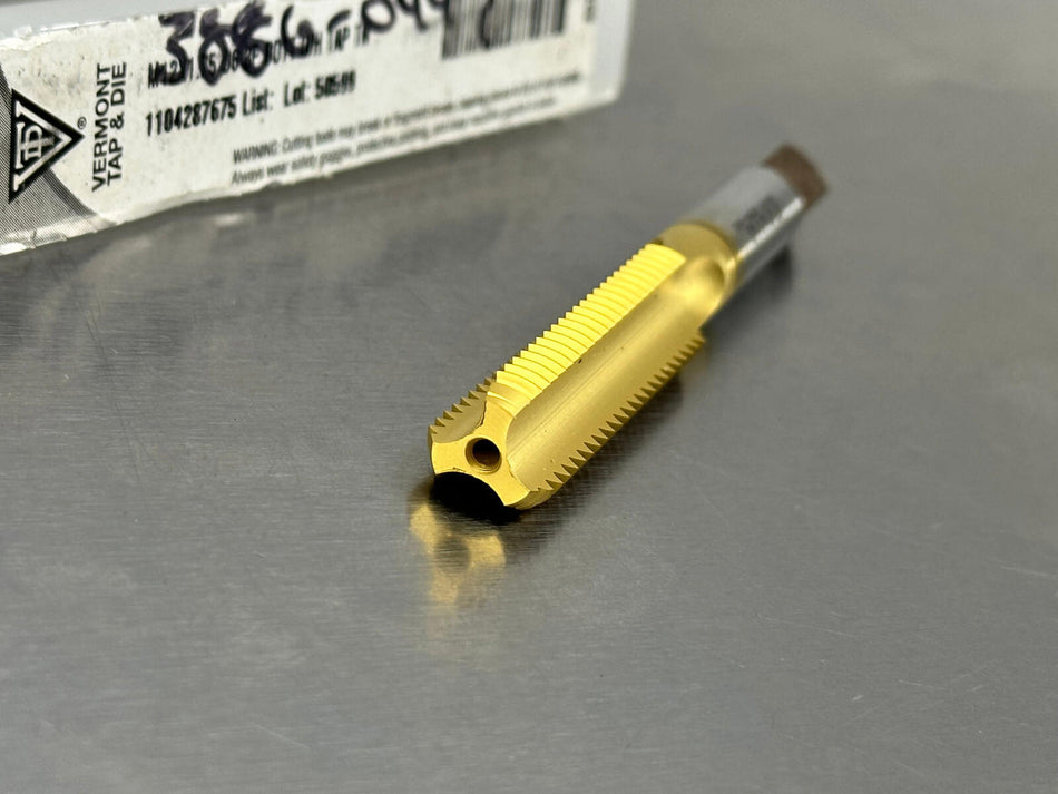 Vermont M12x1.75 Tap Oil Coolant Hole Bottom 6H 3 Flute TiN