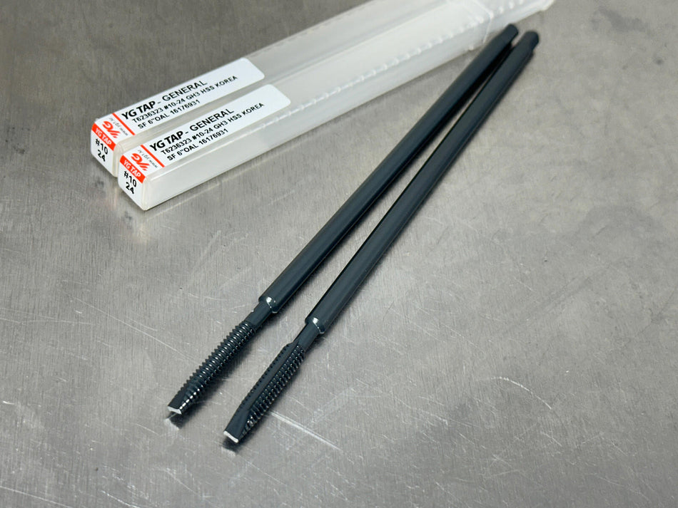 (2) YG1 #10-24 Extension Tap Spiral Point H3 6" OAL, 10-24 2 Flute T6236323