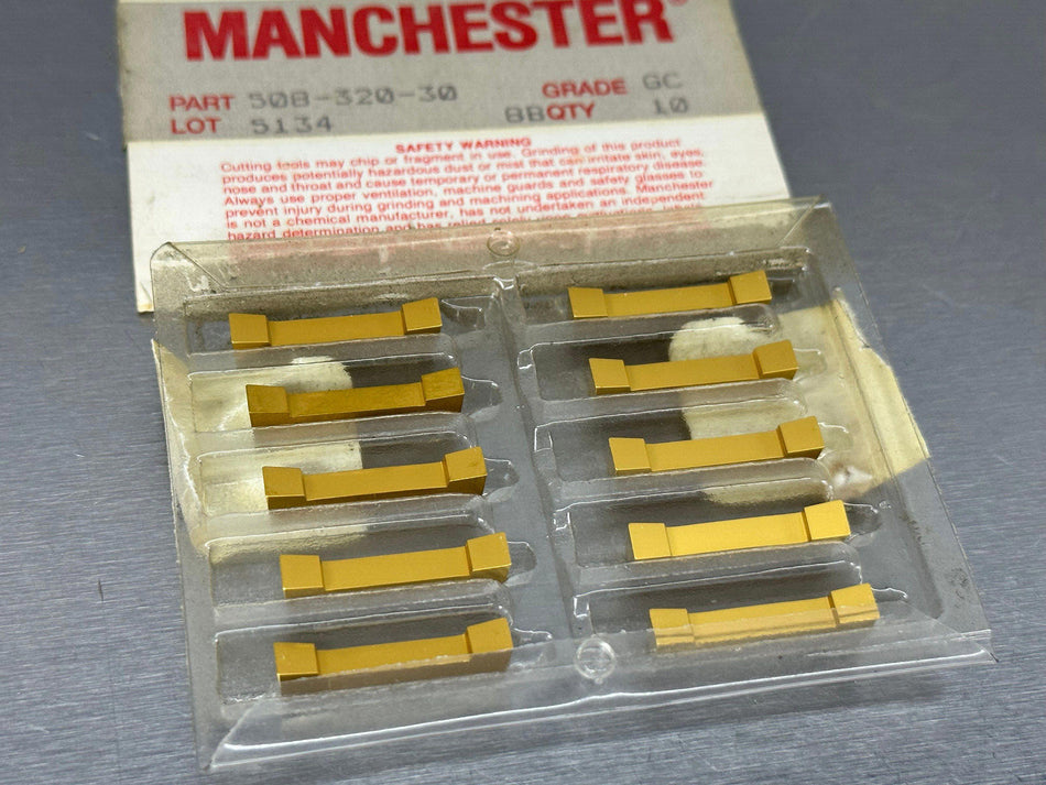 Manchester 508-320 30 GC Carbide Insert Chipmaker OD Grooving (Pack of 10)