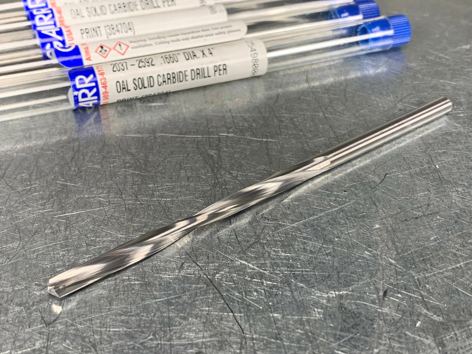 Garr .1660" Solid Carbide Drill, 4" OAL (5 pieces)