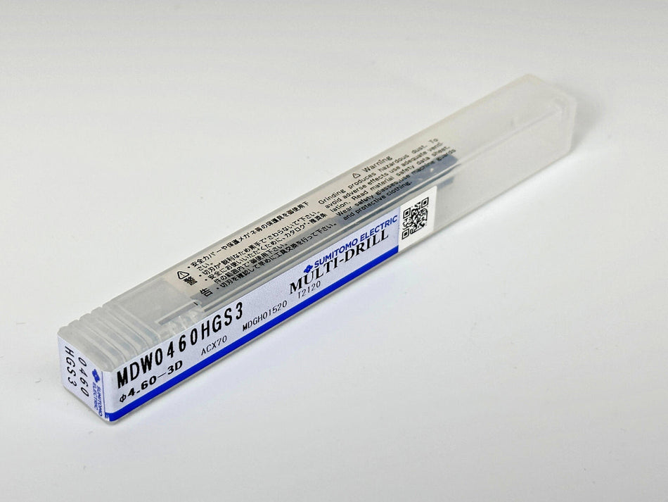 Sumitomo 4.6mm Carbide Drill 3xD Through Coolant MDW0460HGS3