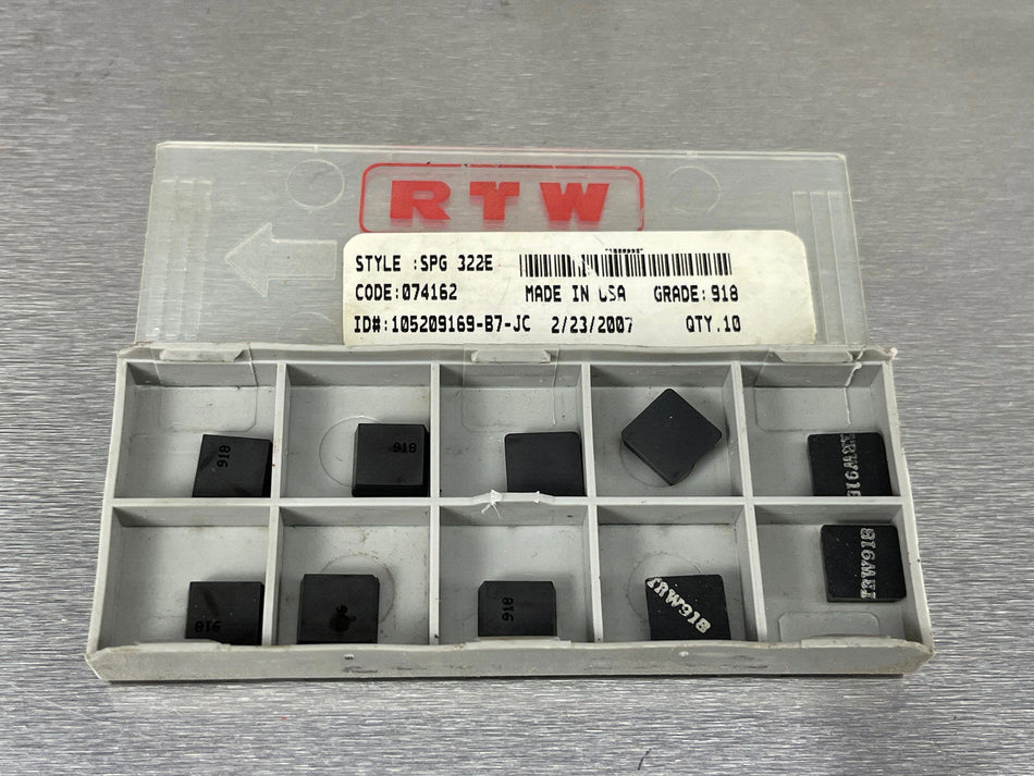 RTW SPG 322E 918 Carbide Insert (Pack of 10)