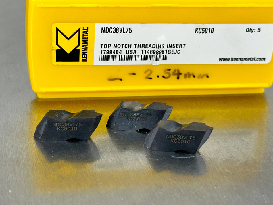 Kennametal NDC38VL75 KC5010 Carbide Insert Top Notch (Pack of 3)