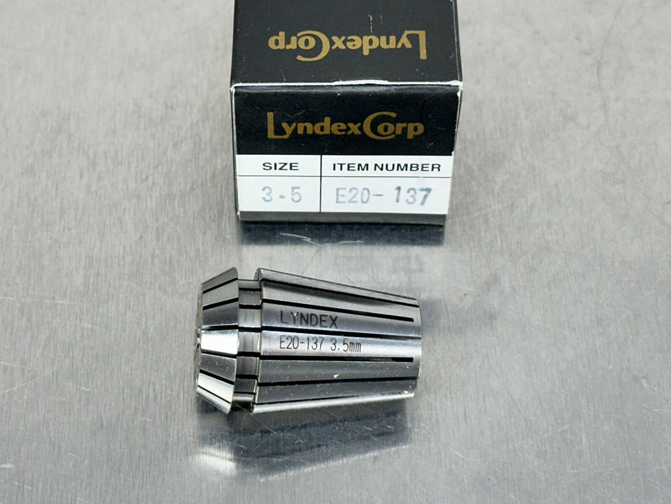 Lyndex ER20 Collet 3.5mm Round Face E20-137 Nikken