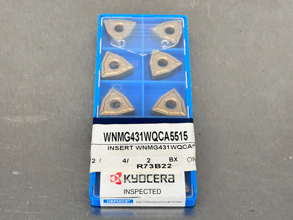 Kyocera WNMG431 WQ CA5515 Carbide Insert WNMG080404WQ (Pack of 10)