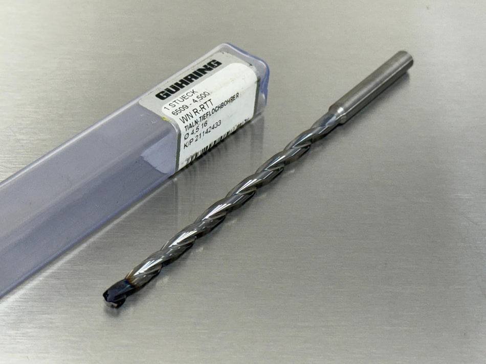 Guhring 4.5mm Solid Carbide Drill Coolant Through 15xD 6509 RT100T