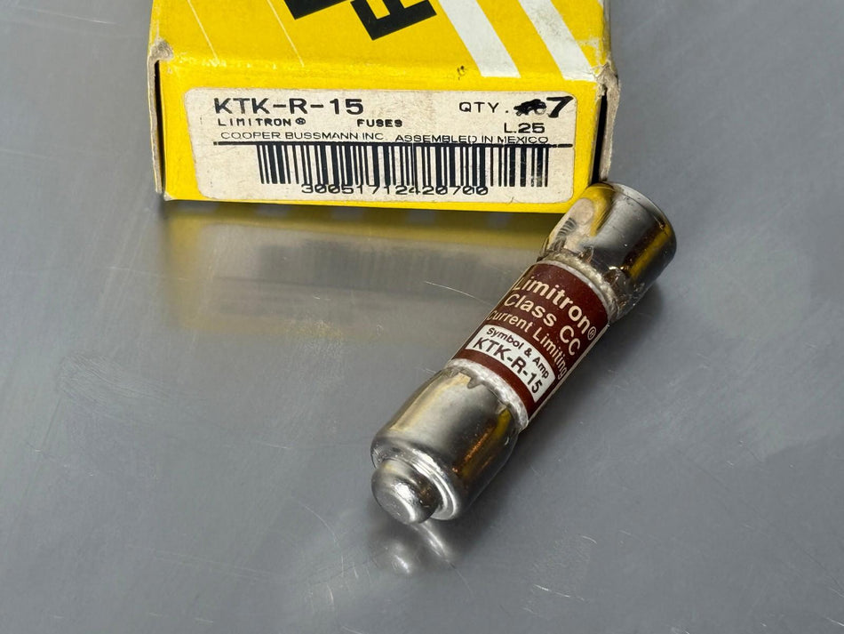 Bussmann KTK-R-15 Fuse 15A Buss Limitron (Box of 7)
