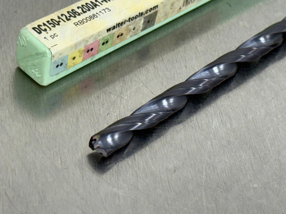 Walter 6.2mm Carbide Drill 12xD Coolant Through DC150-12-06.200A1-WJ30TA