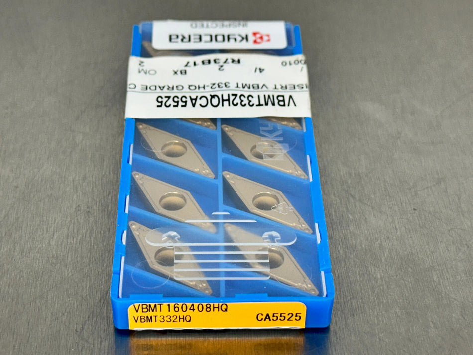 Kyocera VMBT332HQ CA5525 Carbide Insert VBMT 160408HQ (Pack of 10)