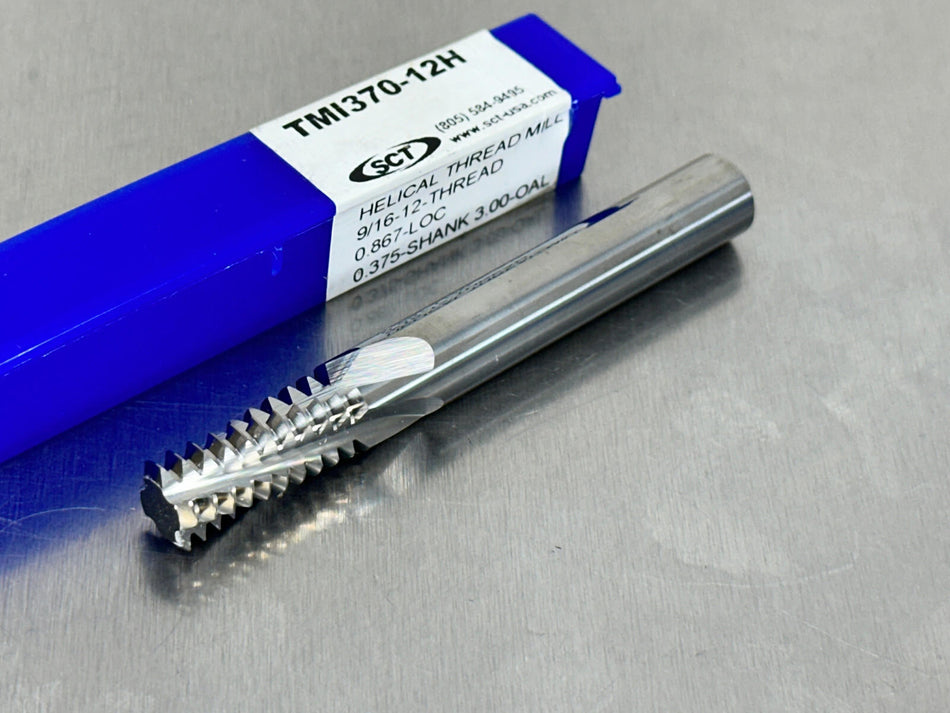 SCT 9/16-12 Carbide Thread Mill Helical 4 Flute TMI370-12H