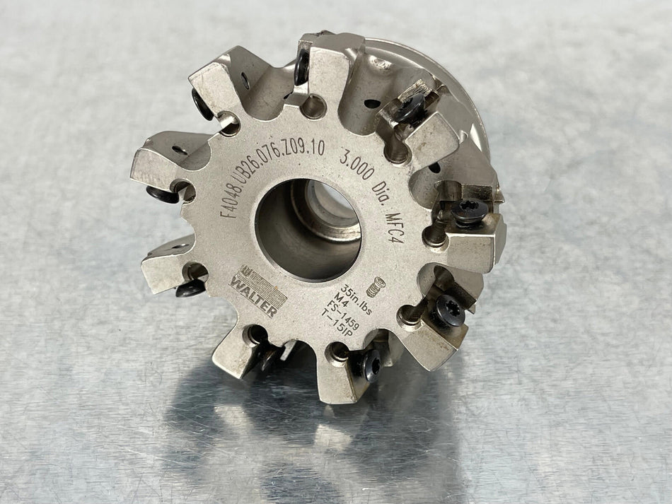 Walter 3" Indexable Face Mill 1" Arbor F4048.UB26.076.Z09.10
