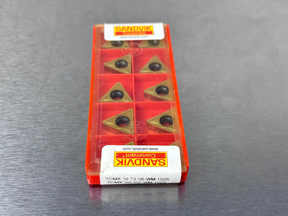 Sandvik TCMX 3(2.5)2-WM 1525 Carbide Insert 16T3 08-WM (Pack of 10)