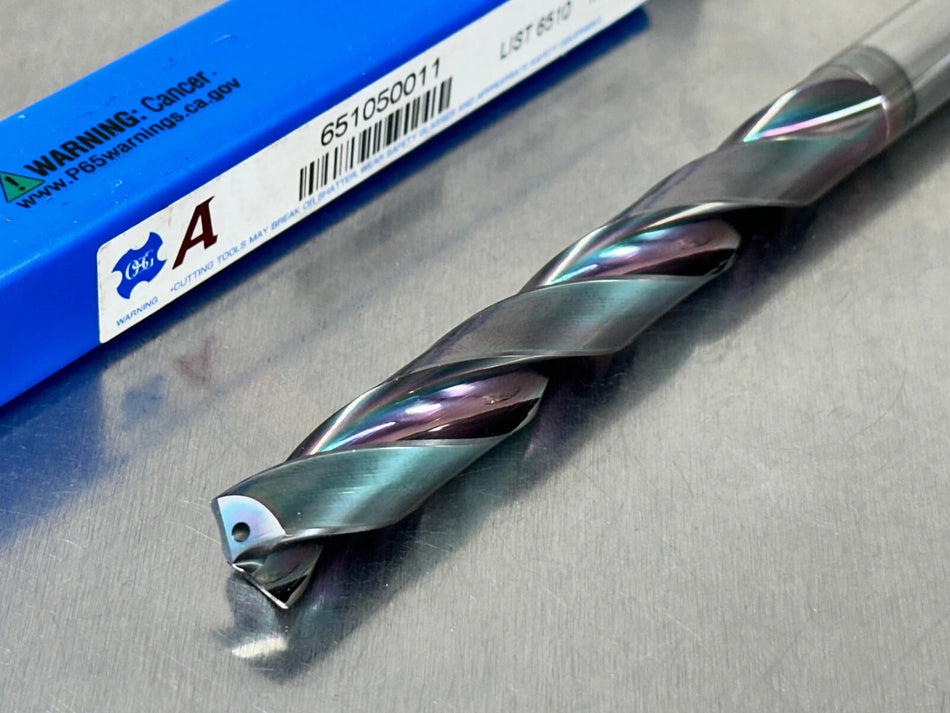 OSG 1/2" Solid Carbide Drill Coolant Through 5xD ADO 651050011