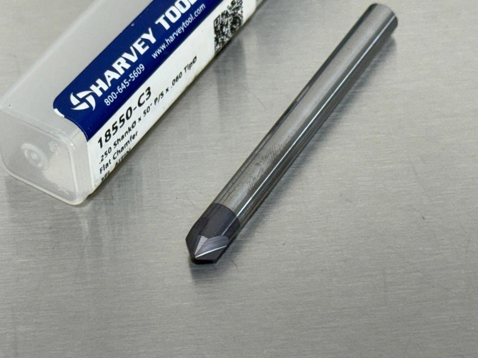 Harvey 50° Carbide Chamfer Cutter Mill 1/4" Shank 18550-C3