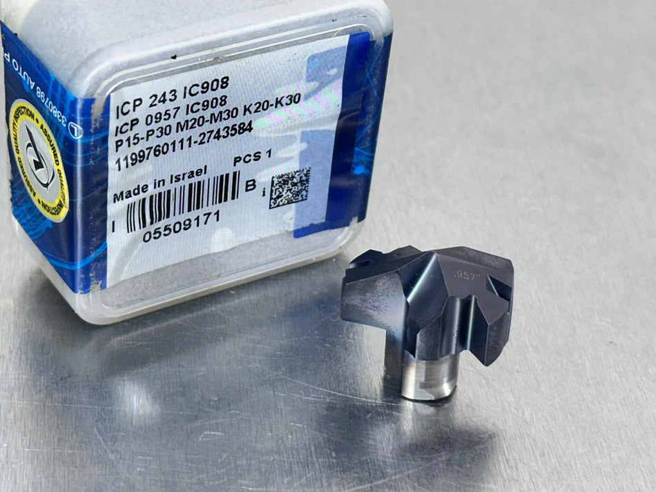 Iscar ICP 0957 IC908 SumoCham Carbide Drill Tip ICP 243 5509171 (Box of 1)