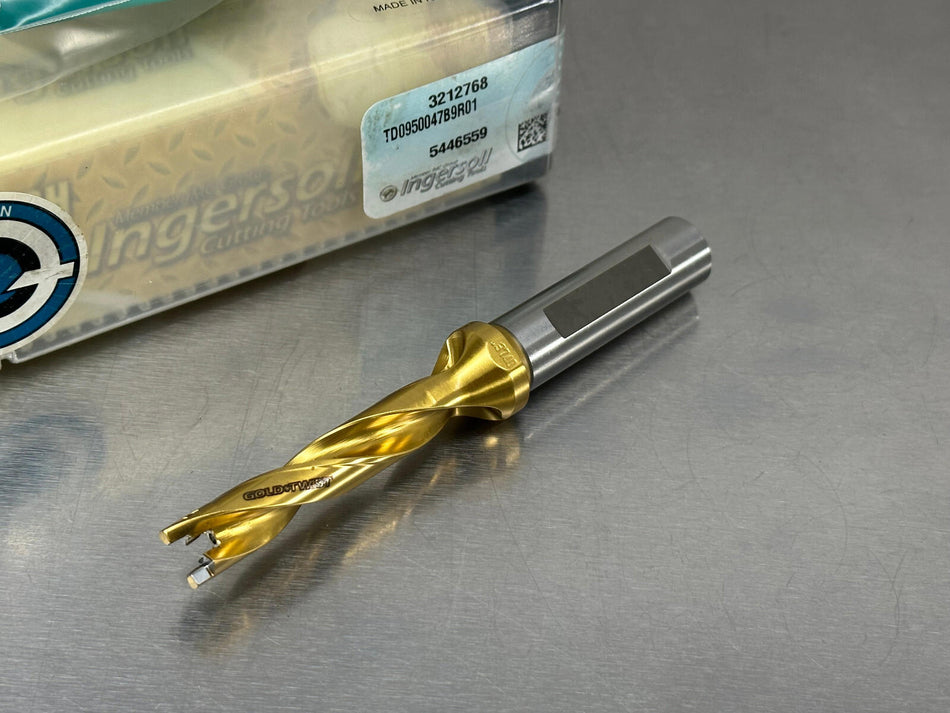Ingersoll TD0950047B9R01 Indexable Drill Gold Twist 5xD Replaceable Tip 3212768