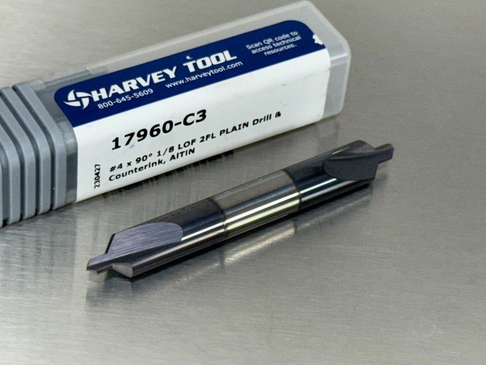 Harvey #4 x 90° Carbide Drill & Countersink Combined Center Drill 17960-C3