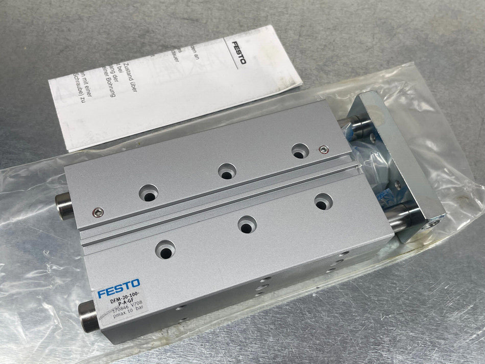 Festo DFM-20-100-P-A-6F Guided Actuator Pneumatic Cylinder