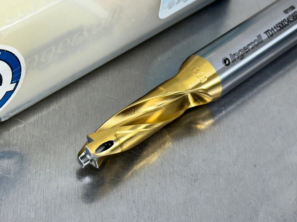 Ingersoll TD11500034S6R01 Indexable Drill 11.5mm 3xD Gold Twist Replaceable Tip