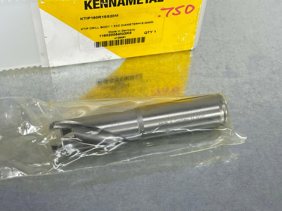 Kennametal KTIP190R1SS20M Indexable Drill Body KenTip 19mm - 19.99mm