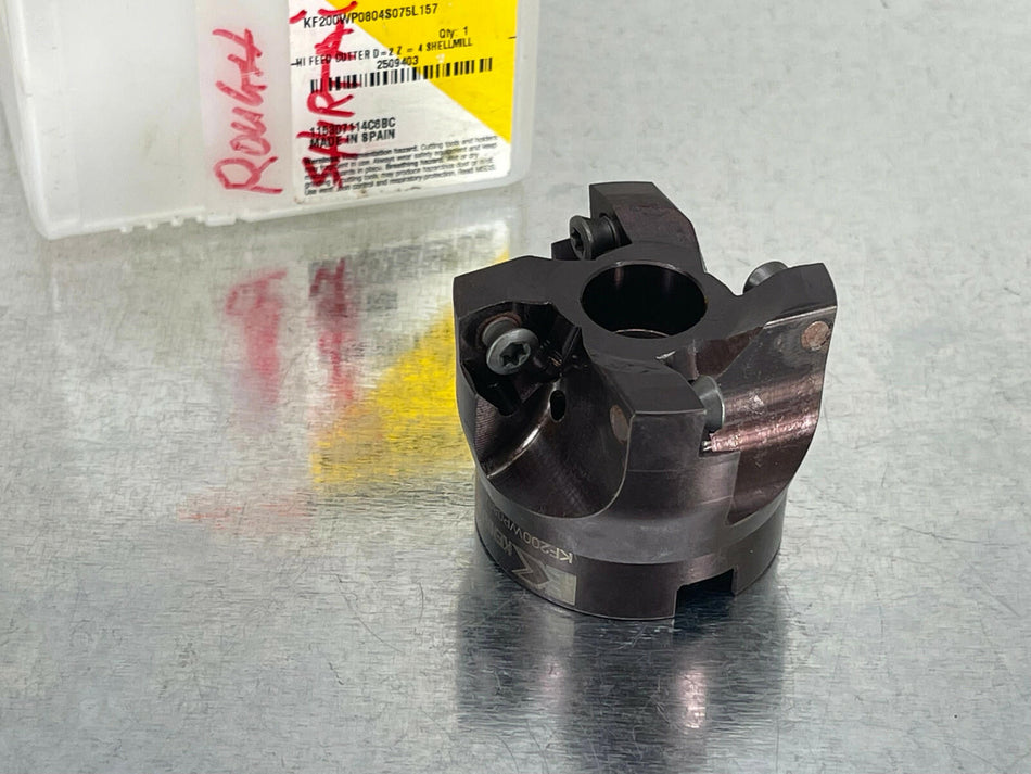 Kennametal 2" Indexable Shell Mill KenFeed Milling Cutter KF200WP0804S075L157
