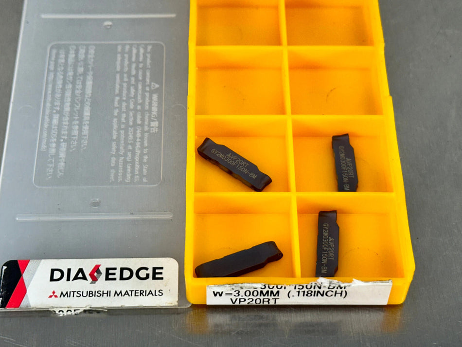Mitsubishi GY2M0300F150N-BM VP20RT Carbide Insert Grooving (Pack of 4)