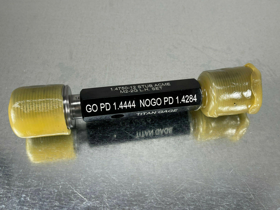 Titan 1.4750-12 STUB ACME 2G M2 LH Thread Gage Set Plug GO / NOGO LEFT HAND