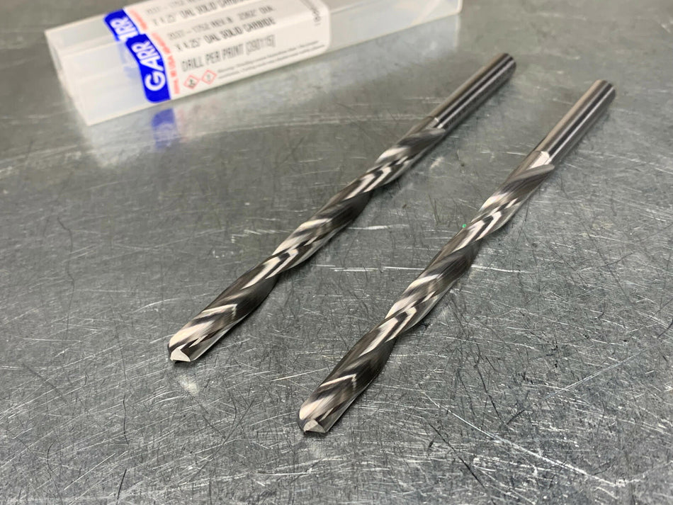 Garr .2362" Solid Carbide Drill, 4.25" OAL (2 pieces)