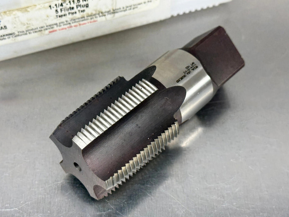 Regal 1 1/4 - 11.5 NPT Taper Pipe Tap 5 Flute Ground Thread