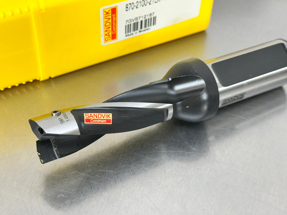 Sandvik 870-2100-21LX1-3 Exchangeable Tip Drill 21-21.99mm Indexable CoroDrill