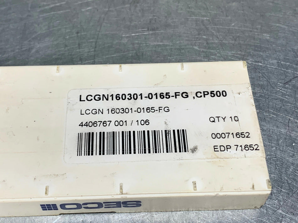 Seco LCGN160301-0165-FG CP500 Carbide Insert (Pack of 10)
