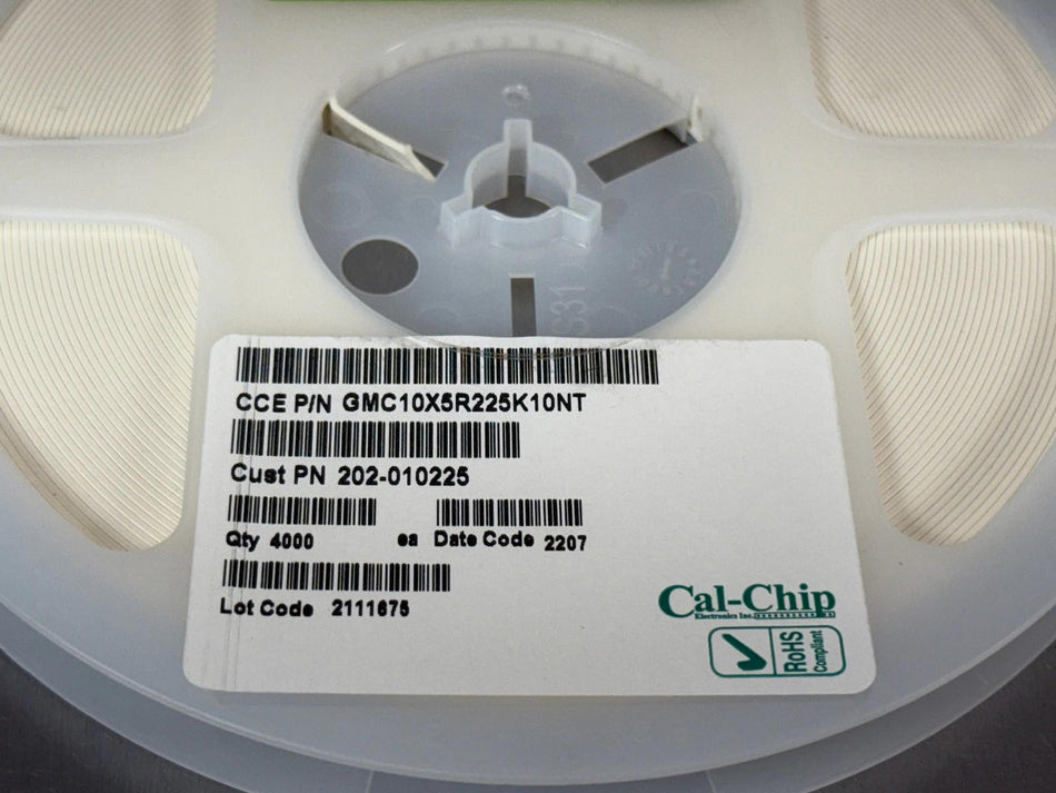 Cal-Chip Electronics GMC10X5R225K10NT Ceramic Capacitor 10V (QTY 4000)