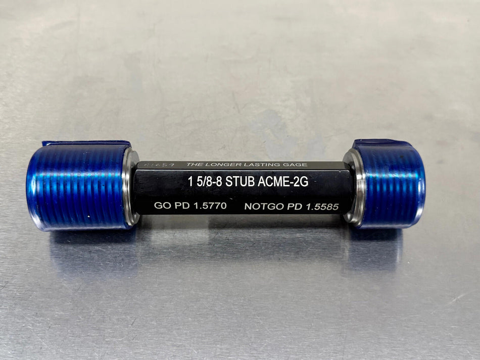 Hemco 1 5/8 8 STUB ACME 2G Thread Gage Set Plug GO / NOGO 1 5/8-8 1.625
