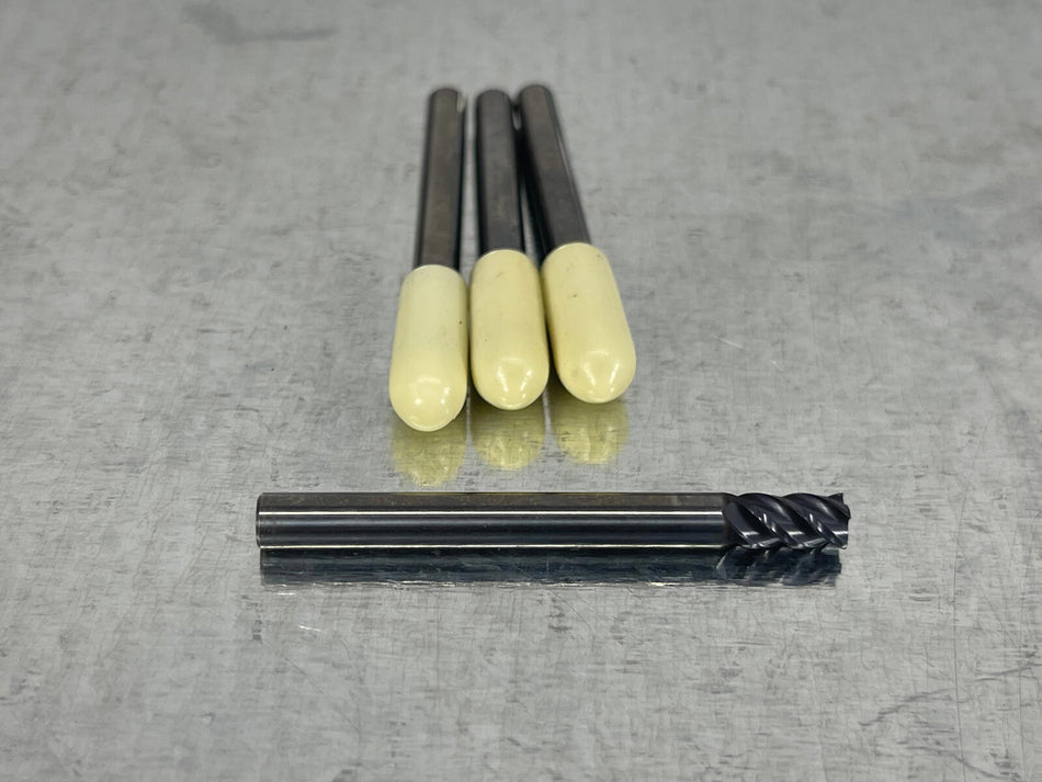 (4) Walter 5mm Carbide End Mill Prototyp 8mm LOC, 5MM Shank