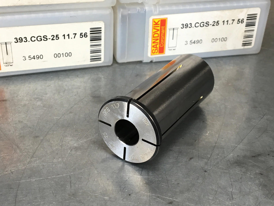 Sandvik 393.CGS-25 11.7 56 Cylindrical Collet for Hydraulic Chuck 25mm x 11.7mm