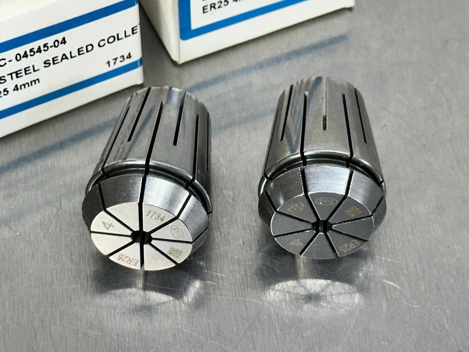 (2) Techniks 4mm ER25 Collet Steel Sealed SYIC 04545-04