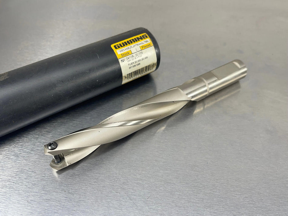 Guhring Drill Body 20mm - 20.49mm Indexable Tip 4108 5xD Coolant Through HT 800