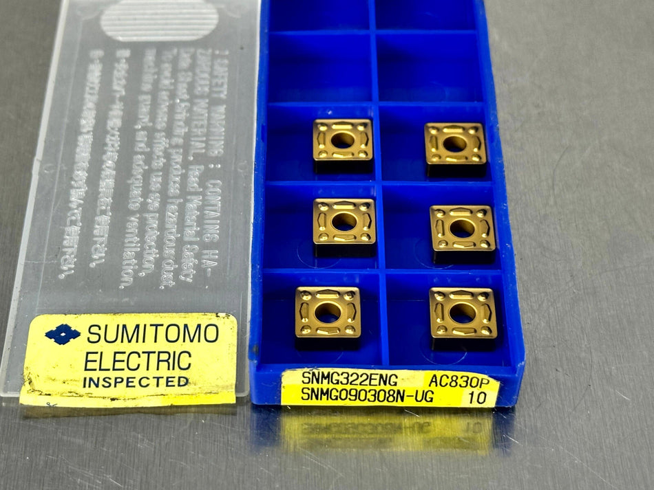 Sumitomo SNMG322ENG AC830P Carbide Inserts SNMG 090308N-UG (Pack of 6)