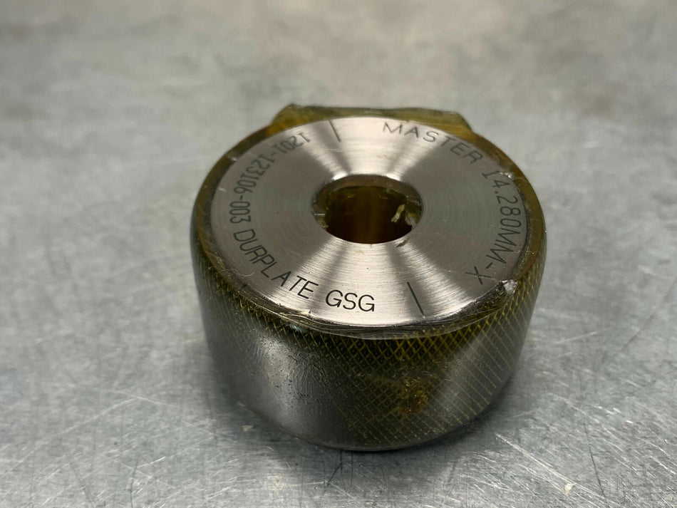 Glastonbury 14.280 mm Ring Gage Durplate Master Smooth Bore Setting