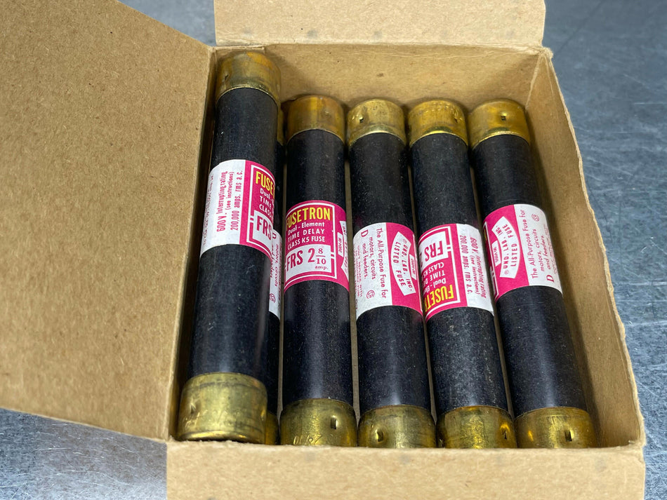 (Box of 6) Bussmann FRS 2-8/10 Fuse 600V Fusetron Dual Element Buss FRS28/10