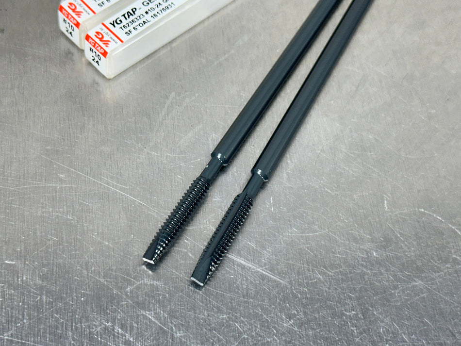 (2) YG1 #10-24 Extension Tap Spiral Point H3 6" OAL, 10-24 2 Flute T6236323